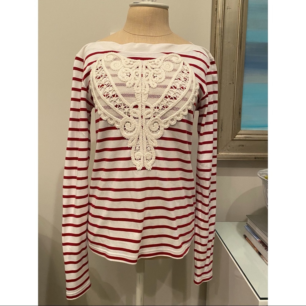 Burberry lace and strip top